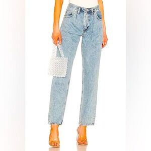 Agolde Blue Pleats Baggy Oversized Jeans | size 23